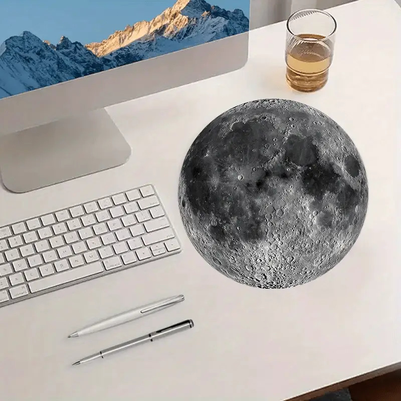 Laptop Accessories And Gadgets - Lunar Surface Print Circle kleine muismat