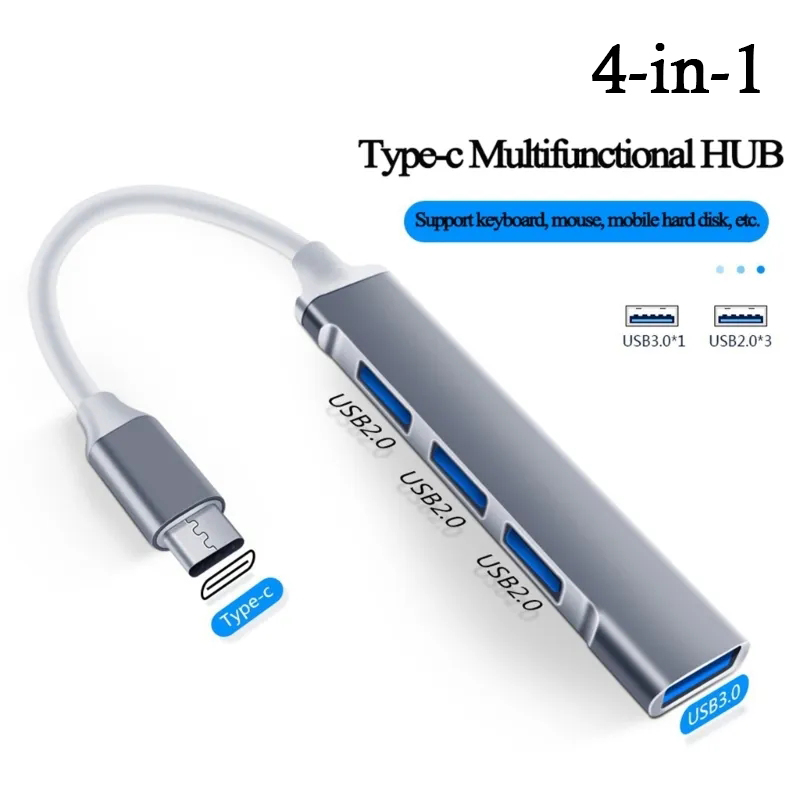 Laptop Accessories And Gadgets - 4-in-1 USB C HUB 3.0 Type