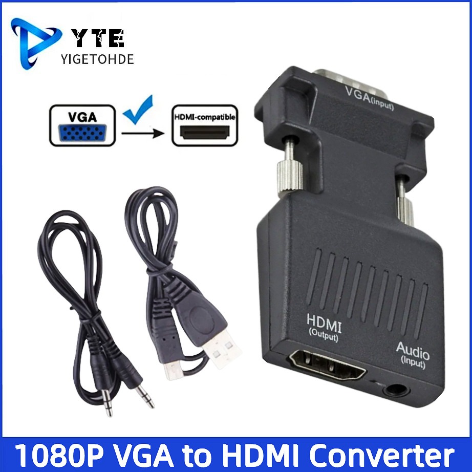 Hdmi Vga Adapter - YIGETOHDE VGA naar HDMI-converter 1080P met