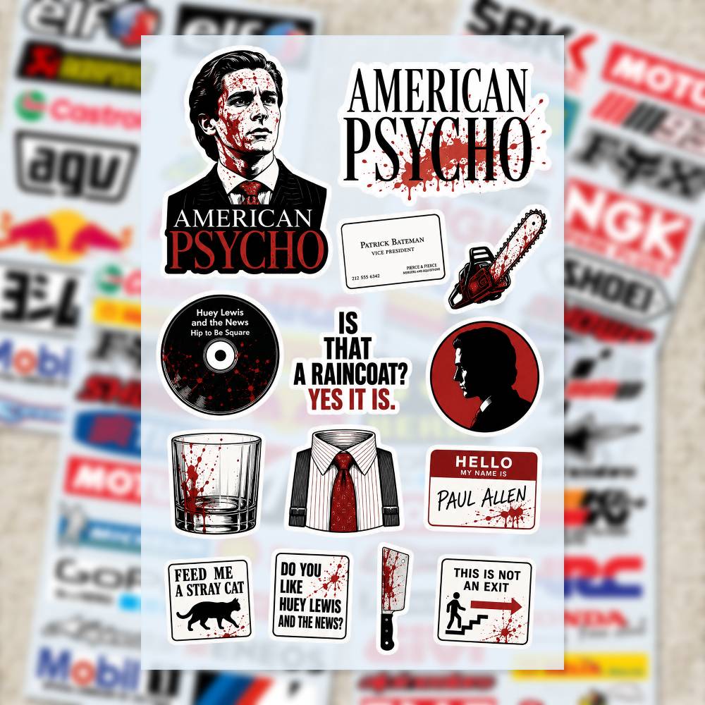A-merican P-sycho Stickers Mot - Laptop Accessories Wallpaper recensie en prijs