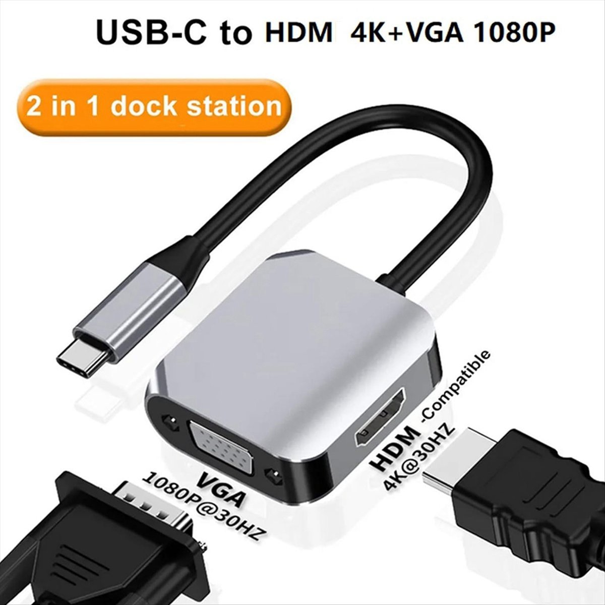*A14E USB C dockingstation, 2- - Hdmi Vga Adapter recensie en prijs