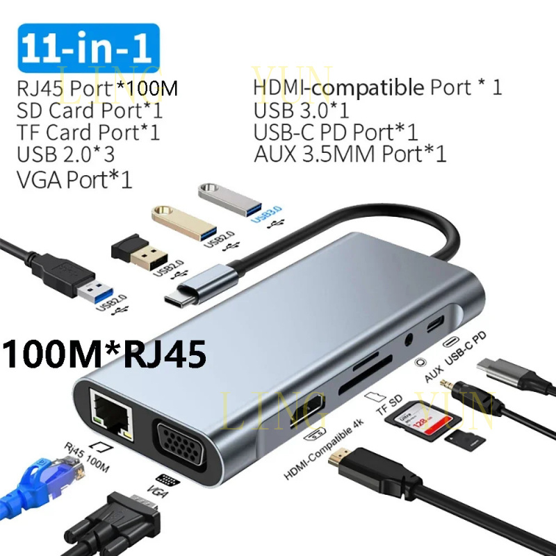 Z 11 poorten USB C HUB docking - Hdmi Vga Adapter recensie en prijs