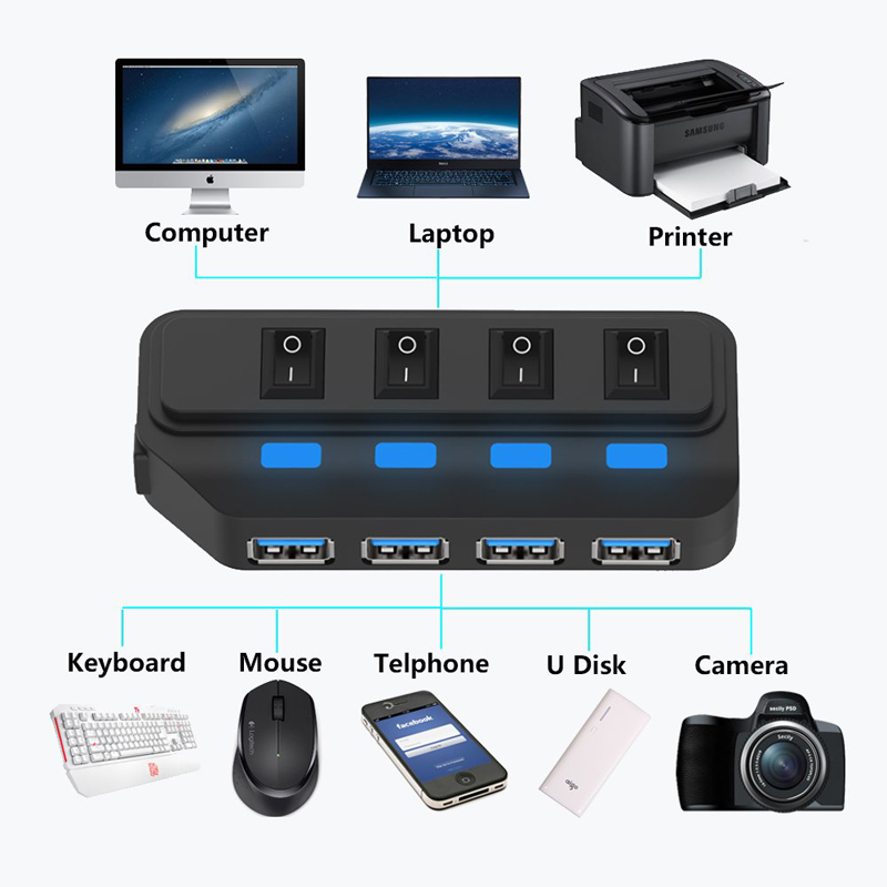 4 Poorten Usb 3.0 Hub 5Gbps Hi - Laptop Accessories And Gadgets recensie en prijs